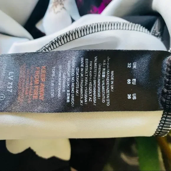 Simply Be Floral Scuba Peplum Wrap Top Size 28 - Picture 6 of 6